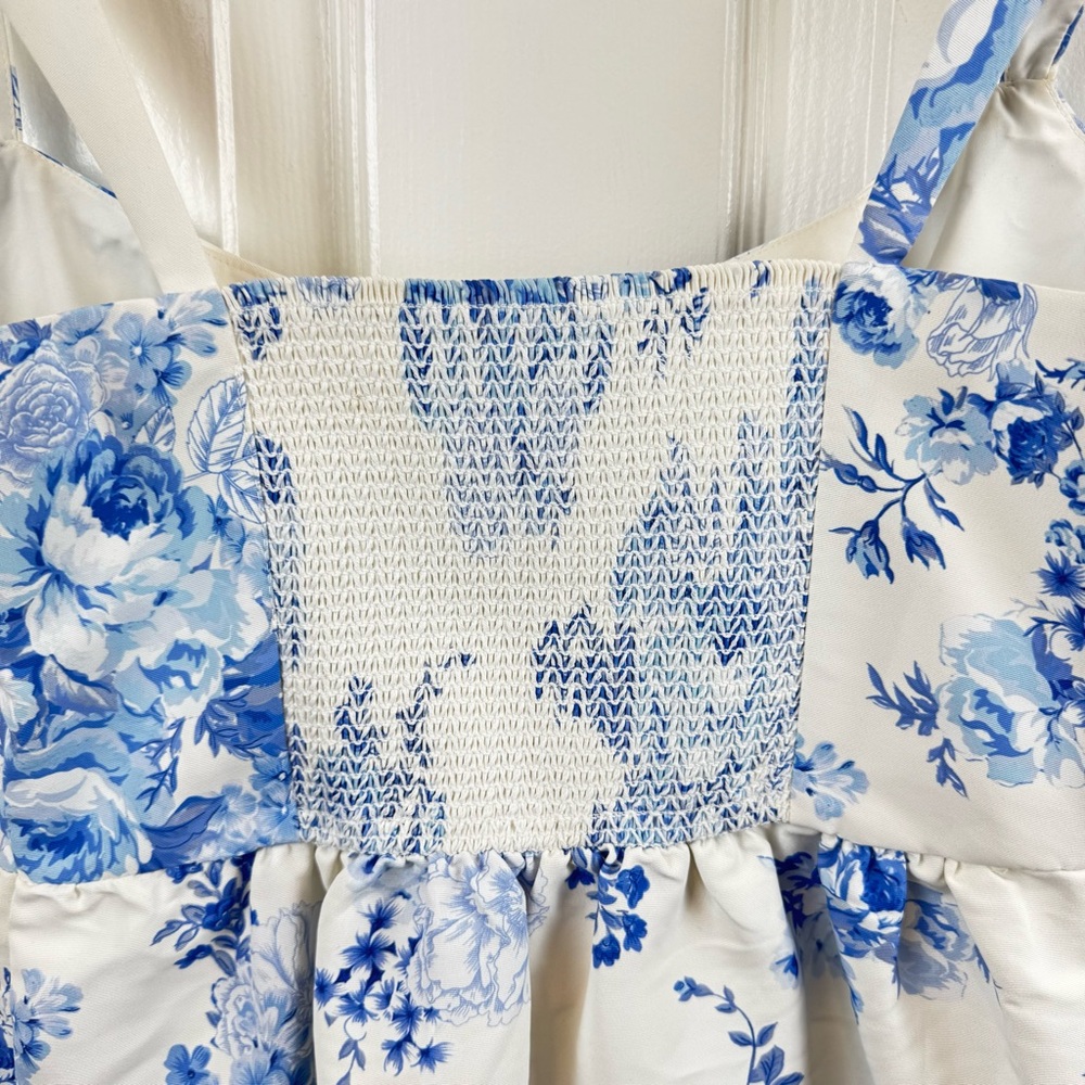 NWT Sachin & Babi Blaine Taffeta Square Neck Midi Dress in Chinoiserie 2 - Picture 9 of 12
